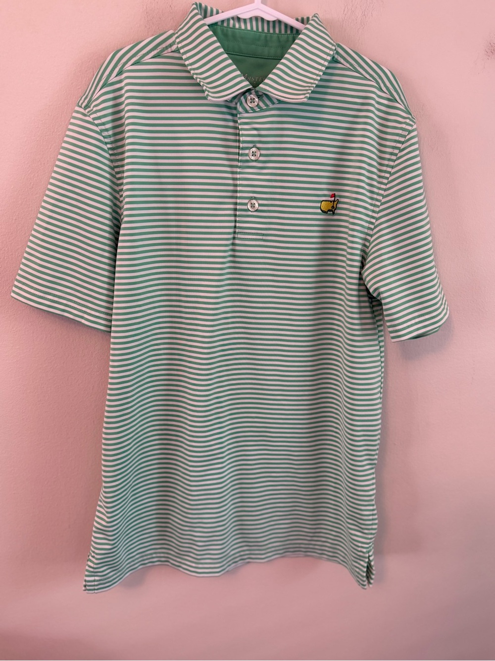 Masters Green Stripe Polo
